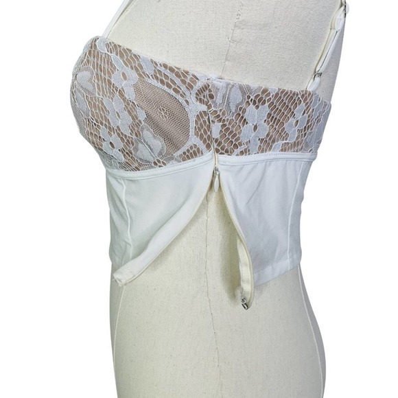 Tiger Mist White Lace Bust Crop Top Bustier S 2551 - Picture 6 of 9